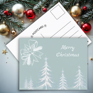 Winter Scene Snowy Forest Christmas Postcard
