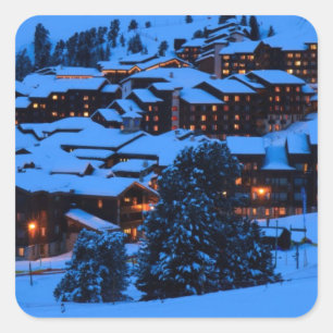 Winter Scene Square Sticker