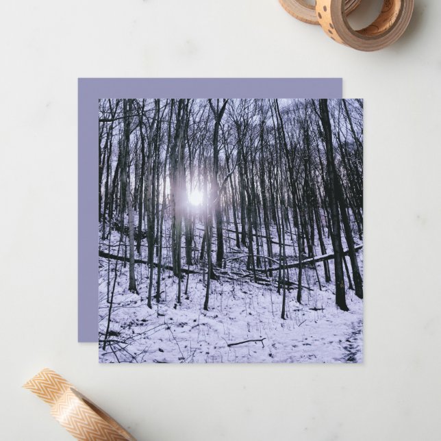 Winter Scene Sunrise and Snow Card (Front/Back In Situ)