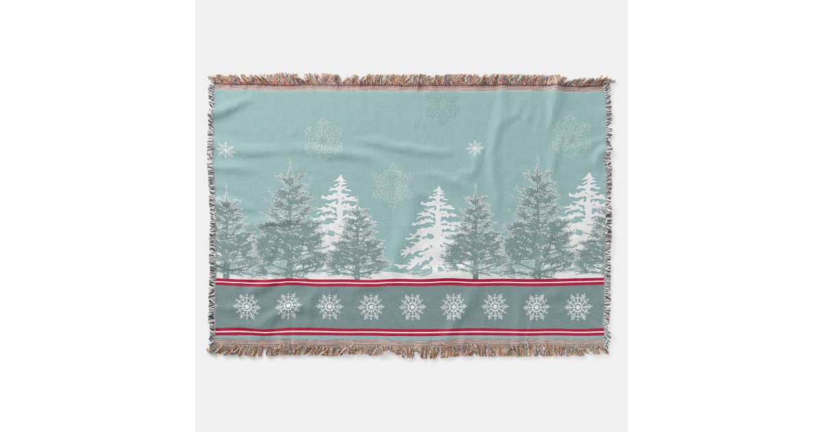 Winter scene throw blanket