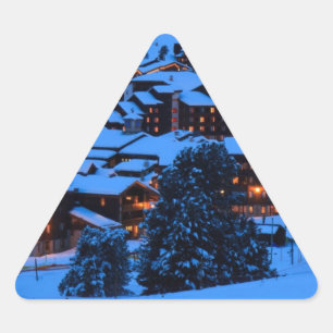Winter Scene Triangle Sticker