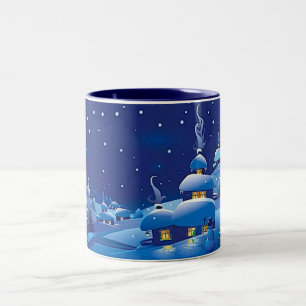Winter Scene Two-Tone Coffee Mug