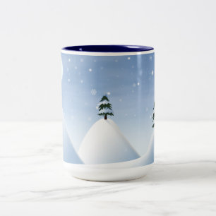 Winter Scene Two-Tone Coffee Mug