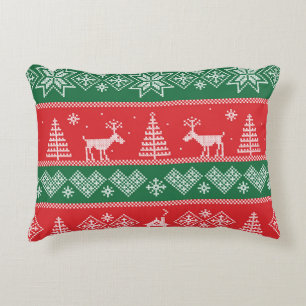 Winter scene: vintage seamless pattern decorative cushion
