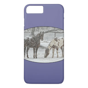 Winter Scene with 2 Horses iPhone 8 Plus/7 Plus Case