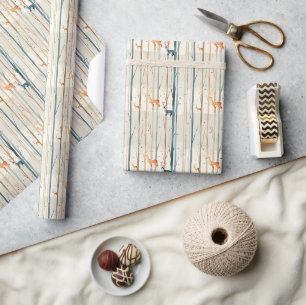 Winter scene with deer wrapping paper