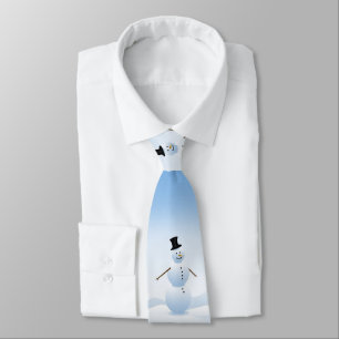 Winter Scene with Snowman "let it Snow" Tie