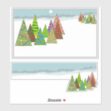Winter scene with xmas trees