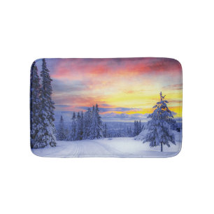 Winter scenery  bath mat