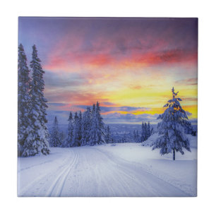 Winter scenery ceramic tile