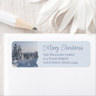 Winter Scenery Christmas Return Address Label