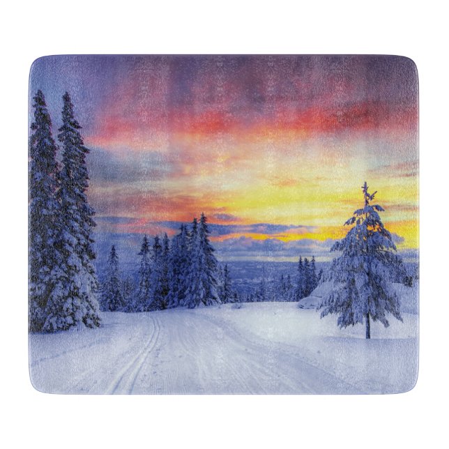 Winter scenery  cutting board (Front)
