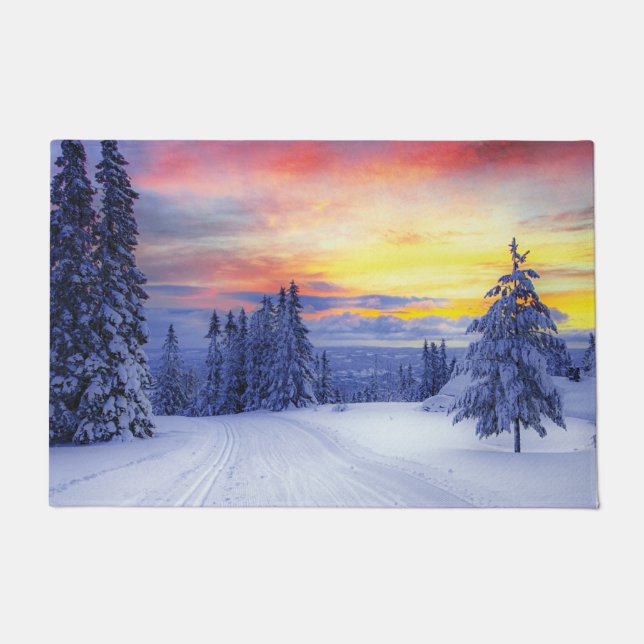 Winter scenery   doormat (Front)