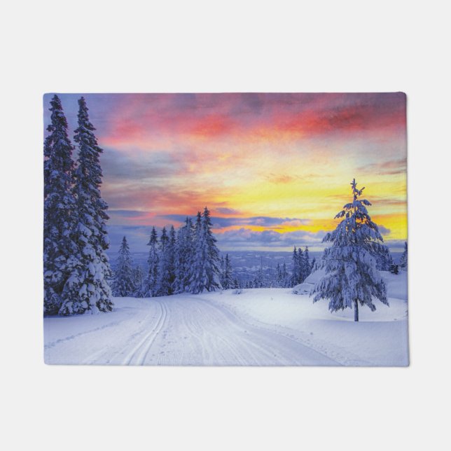 Winter scenery   doormat (Front)