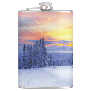 Winter scenery   hip flask