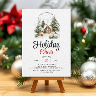 Winter scenery holiday cheer Christmas invitation 