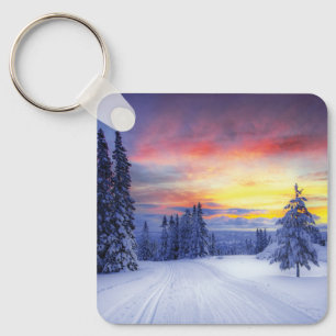 Winter scenery key ring