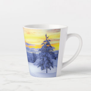 Winter scenery latte mug