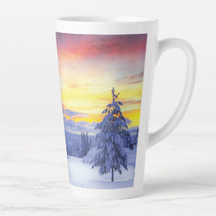 Winter scenery latte mug
