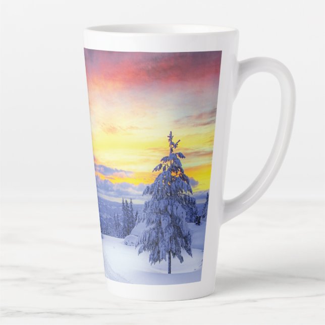 Winter scenery  latte mug (Right)