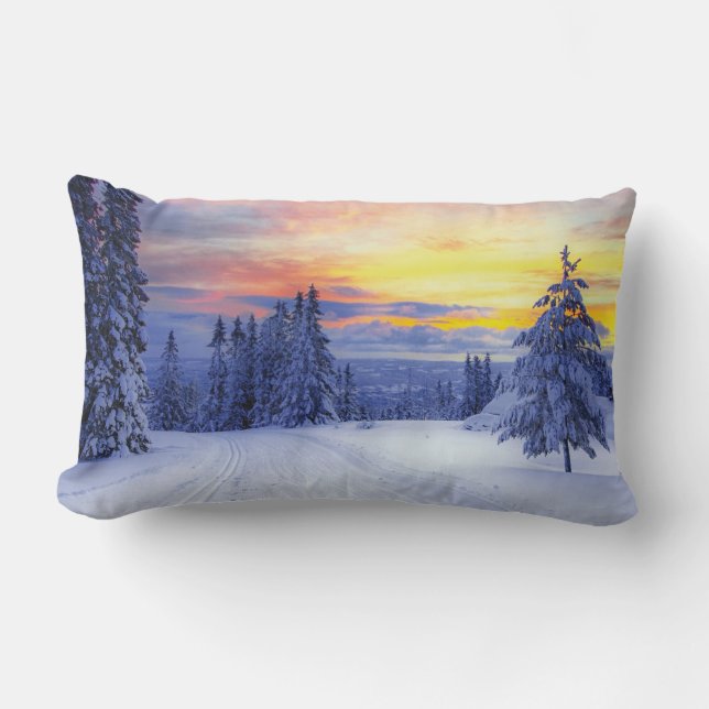 Winter scenery   lumbar cushion (Front)