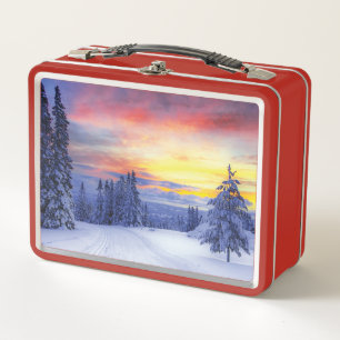 Winter scenery   metal lunch box