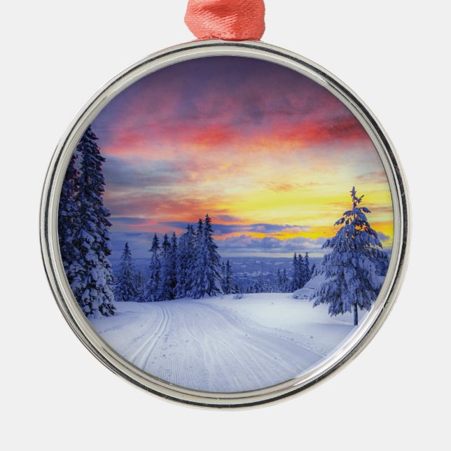 Winter scenery  metal ornament (Front)