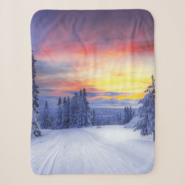 Winter scenery  sherpa blanket (Front)