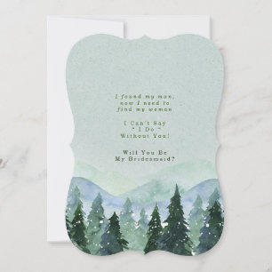 Winter Scenery Will You Be My Bridesmaid  Invitation