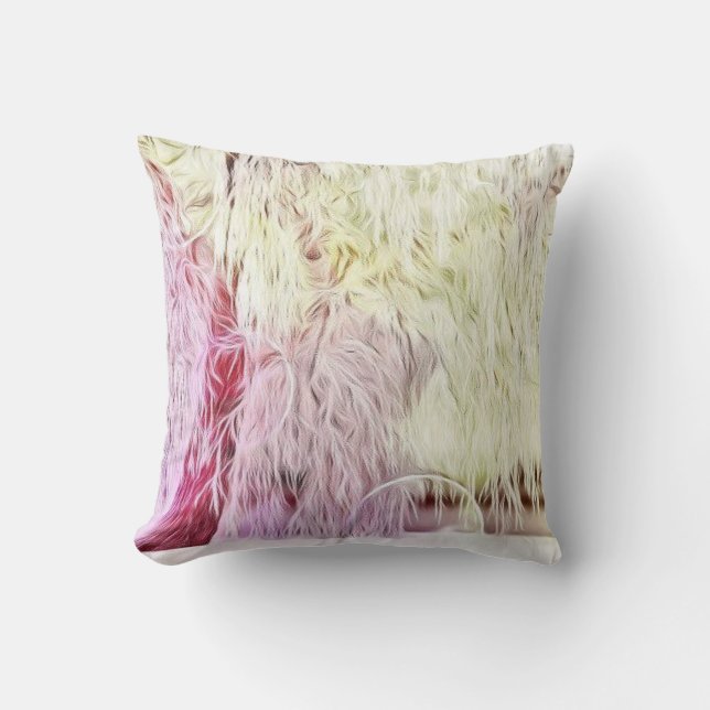 Winter scenery with snowed trees watercolor  cushion (Front)
