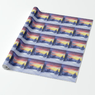 Winter scenery wrapping paper