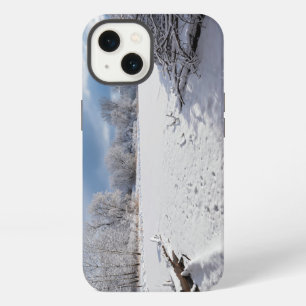 winter scenic along pond and forests of salem hill iPhone 13 case