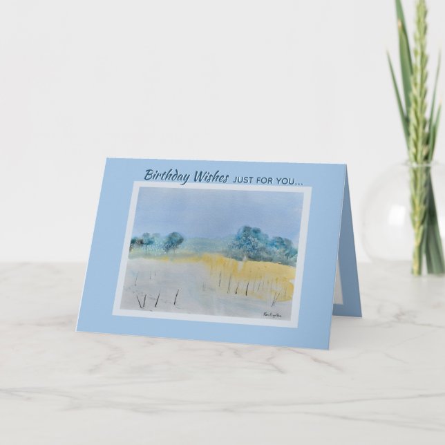 Winter Scenic Landscape Birthday Greetings Card (Front)