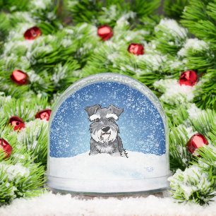 Winter Schnauzer Christmas Art Snowglobe