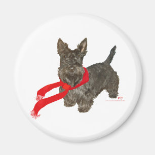 Winter Scottie in Wam Scarf Magnet