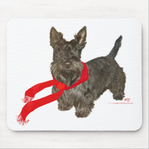 Winter Scottie in Wam Scarf Mouse Pad