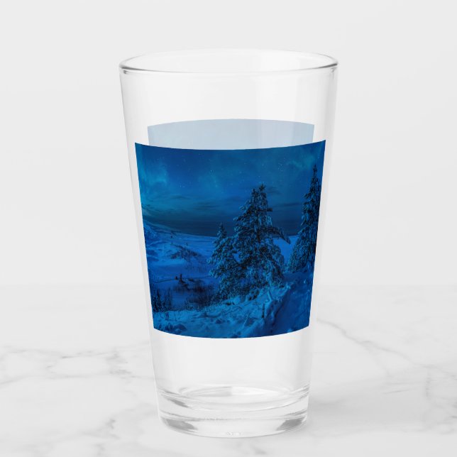 Winter sea coast in moonlight glass (Front)