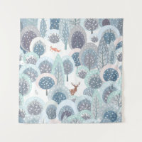 Winter seamless pattern with abstract flat handdra