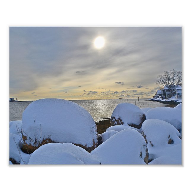 Winter Seashore Scene Photo Print (Front)