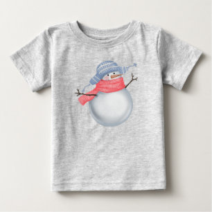Winter Season Bundled Up Cute Snowman Baby T-Shirt