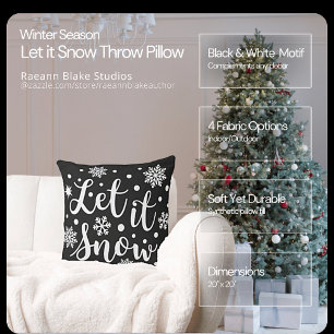 Winter Season Let it Snow Square Throw Pillow