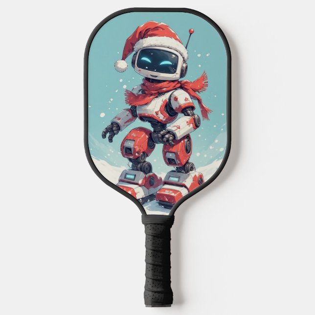 Winter Season Robot  Pickleball Paddle (Front)