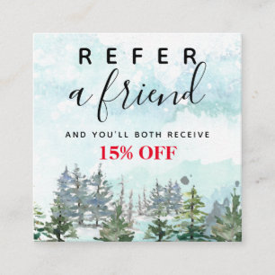 Winter season sales friends referral card