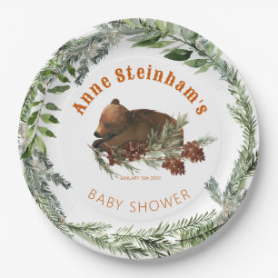 Winter Season Simple Baby Boy Shower Paper Plate