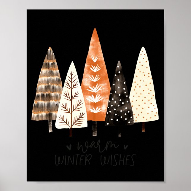 Winter Season Simple Ne Trees  Poster (Front)