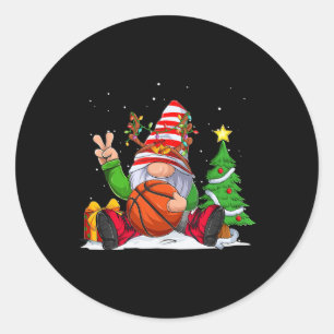 Winter Season Sketll Gnome Christmas For Boys Kids Classic Round Sticker