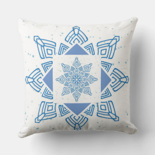 Winter Season Snowflake Throw Pillow