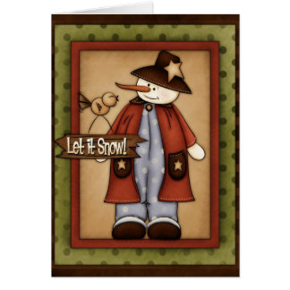 Winter Season Snowfolk Snowman Greeting Card 5