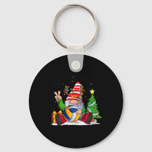 Winter Season Volleyball Gnome Christmas  for Boys Key Ring