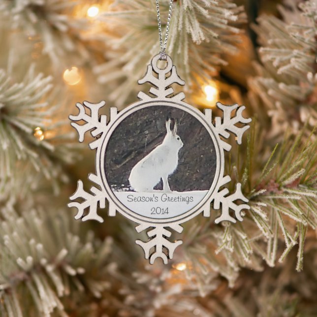 Winter Season's Greetings Snowflake Ornament (Tree)